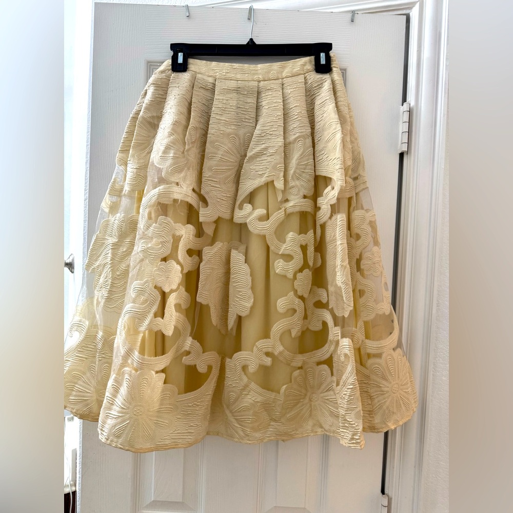 Beautiful gold layered, pleated skirt!